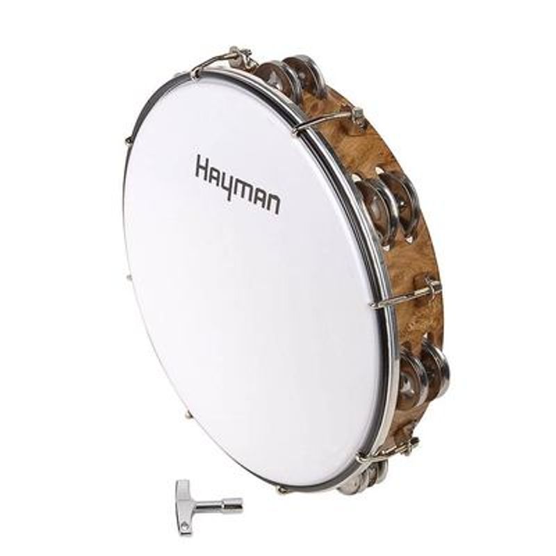 Hayman MT6-102-NE. Tamburin med plastikk skinn. Stembar