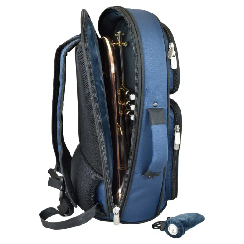 Tom & Will. Gigbag for flygelhorn – blå med blått interiør